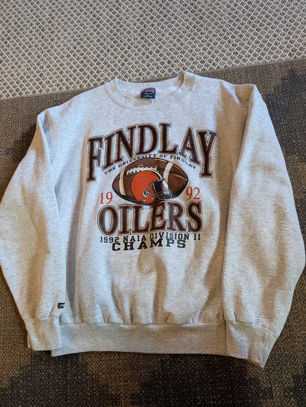 Vintage Findlay Oilers Gray Graphic Crewneck Sweatshirt